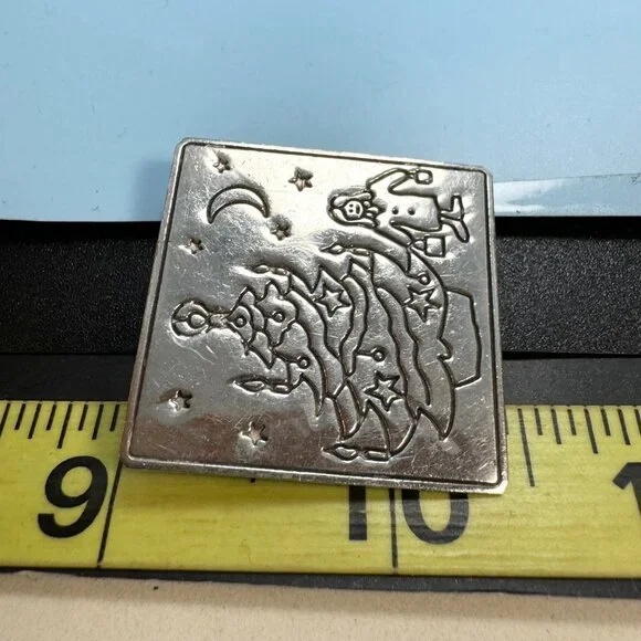 VTG Sterling Silver 925 Christmas Tree Starry Night Brooch Size 1.25'' Length